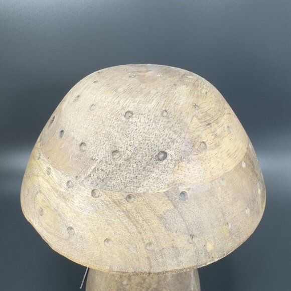 Place And Time Wooden Tall Mushroom Primitive Style Wood Figurine With Labels - Picture 5 of 12